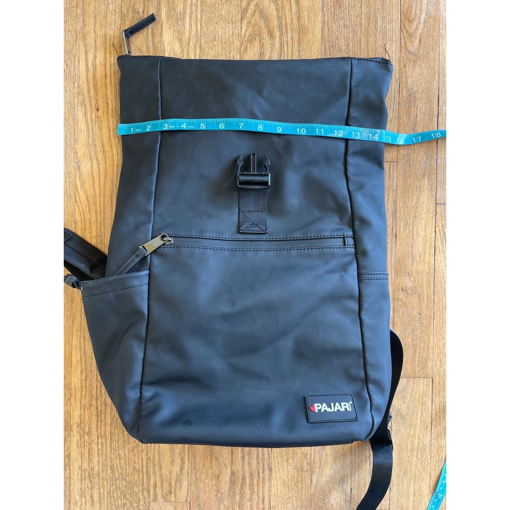 Pajar Canada Roll Top Backpack Matte Black Water Resistant Bag Boating‎ Hiking - Picture 7 of 8